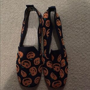 Women’s Halloween Pumpkin woven loafer flats